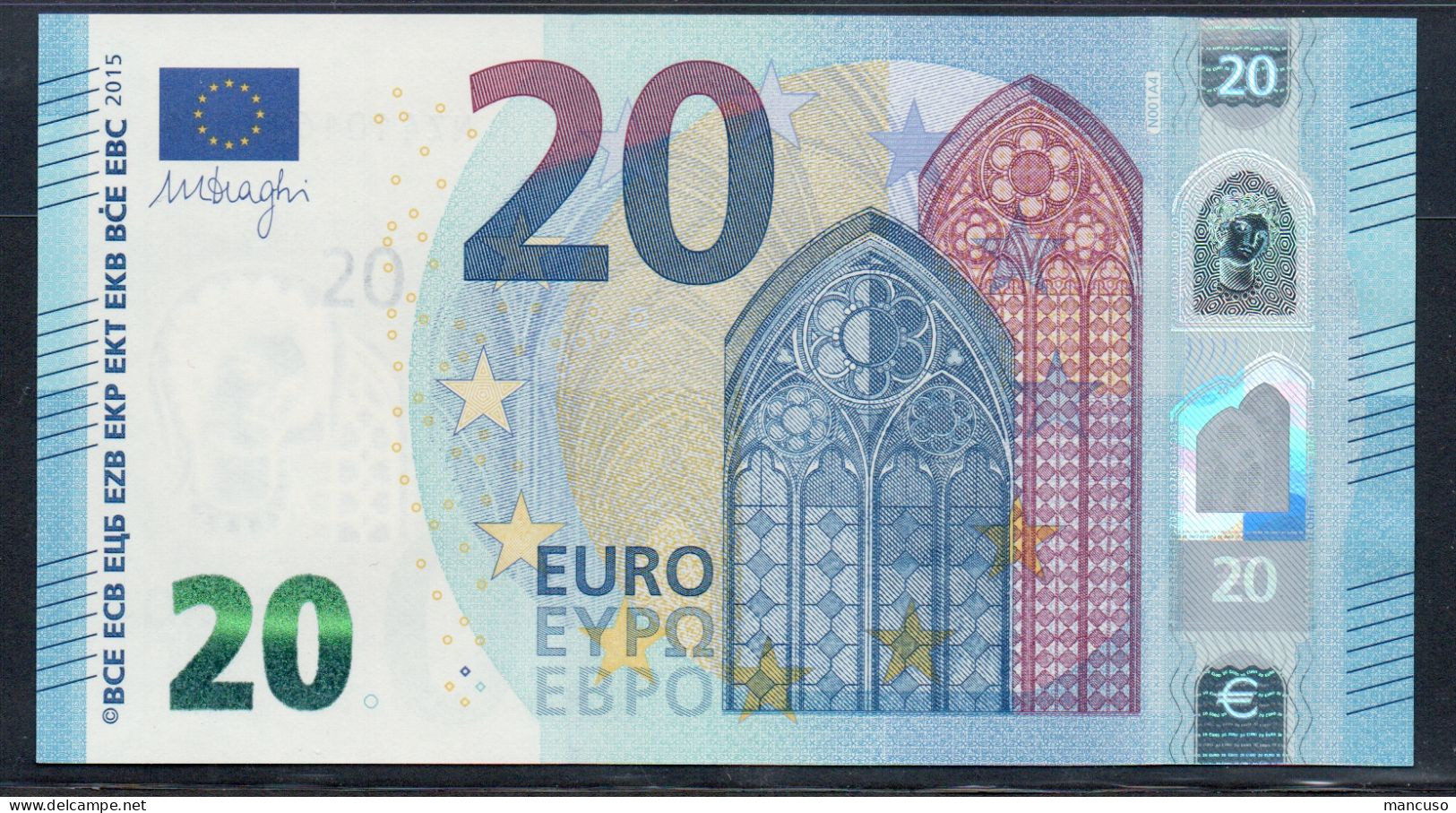 &euro; 20  AUSTRIA  NZ (Testnote) N001  DRAGHI  UNC - 20 Euro