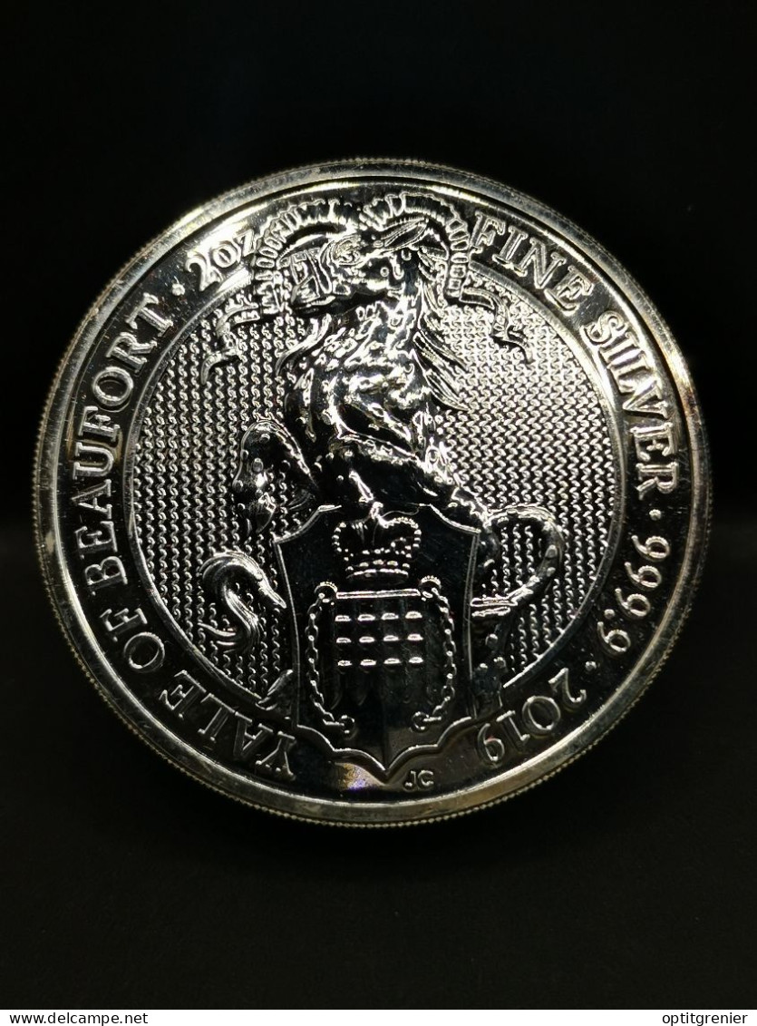 5 POUNDS ARGENT 2019 YALE OF BEAUFORT ROYAUME UNI / 2 OZ SILVER 9999 / PATINE & SANS CAPSULE - 5 Pounds