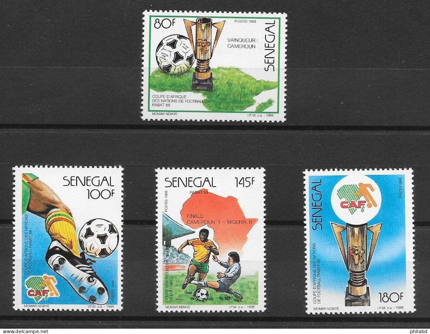 Sport Football - Sénégal N°758 à/to 761 Coupe Ballon (CAN 1988) 1988 ** - Fußball-Afrikameisterschaft