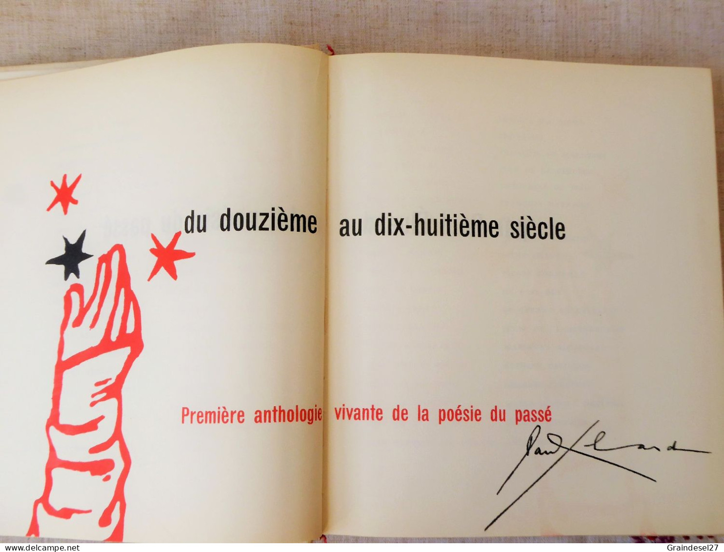 Anthologie de la poésie du passé, le XVI e siècle  de Paul Eluard, numéroté, édition Le Club français du livre 1954