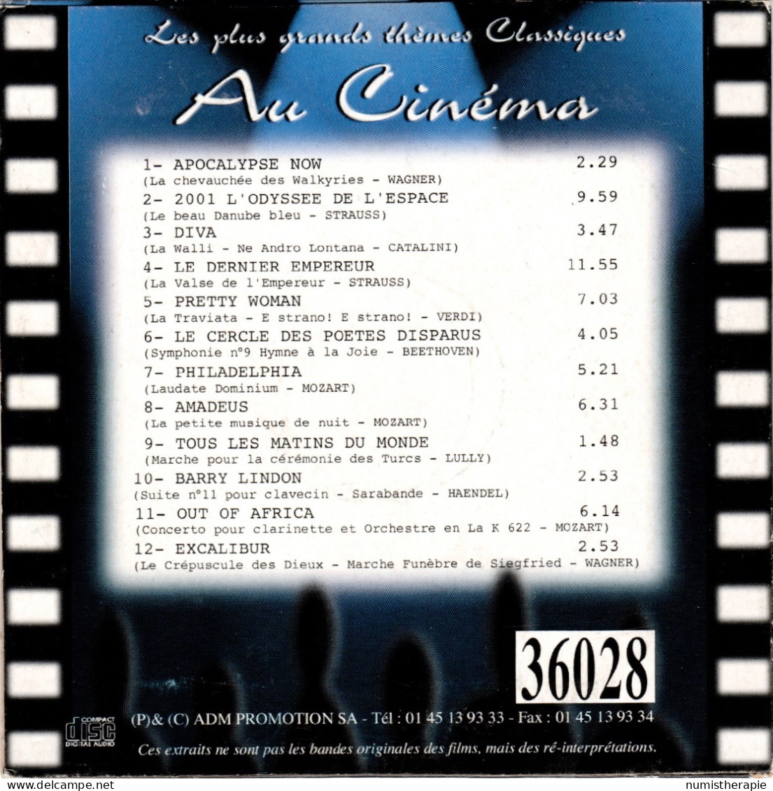 Les Plus Grands Thèmes Classiques Au Cinéma (12 Titres) - Soundtracks, Film Music