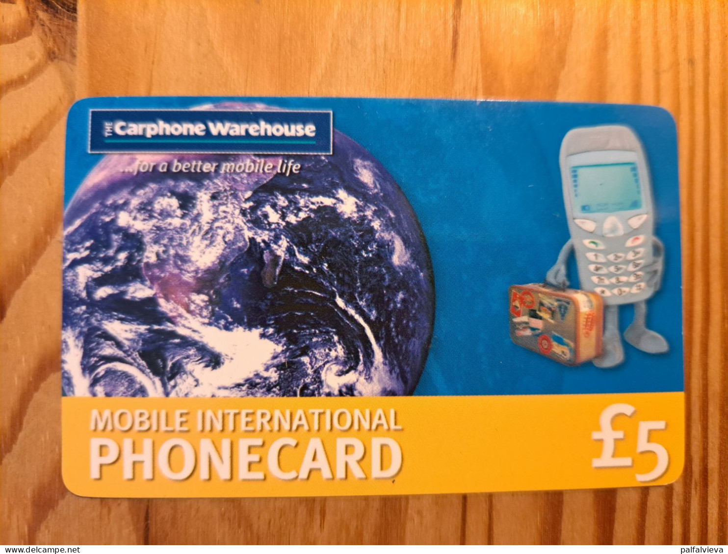 Prepaid Phonecard United Kingdom, Cardphone Warehouse - Earth, Globe - Bedrijven Uitgaven