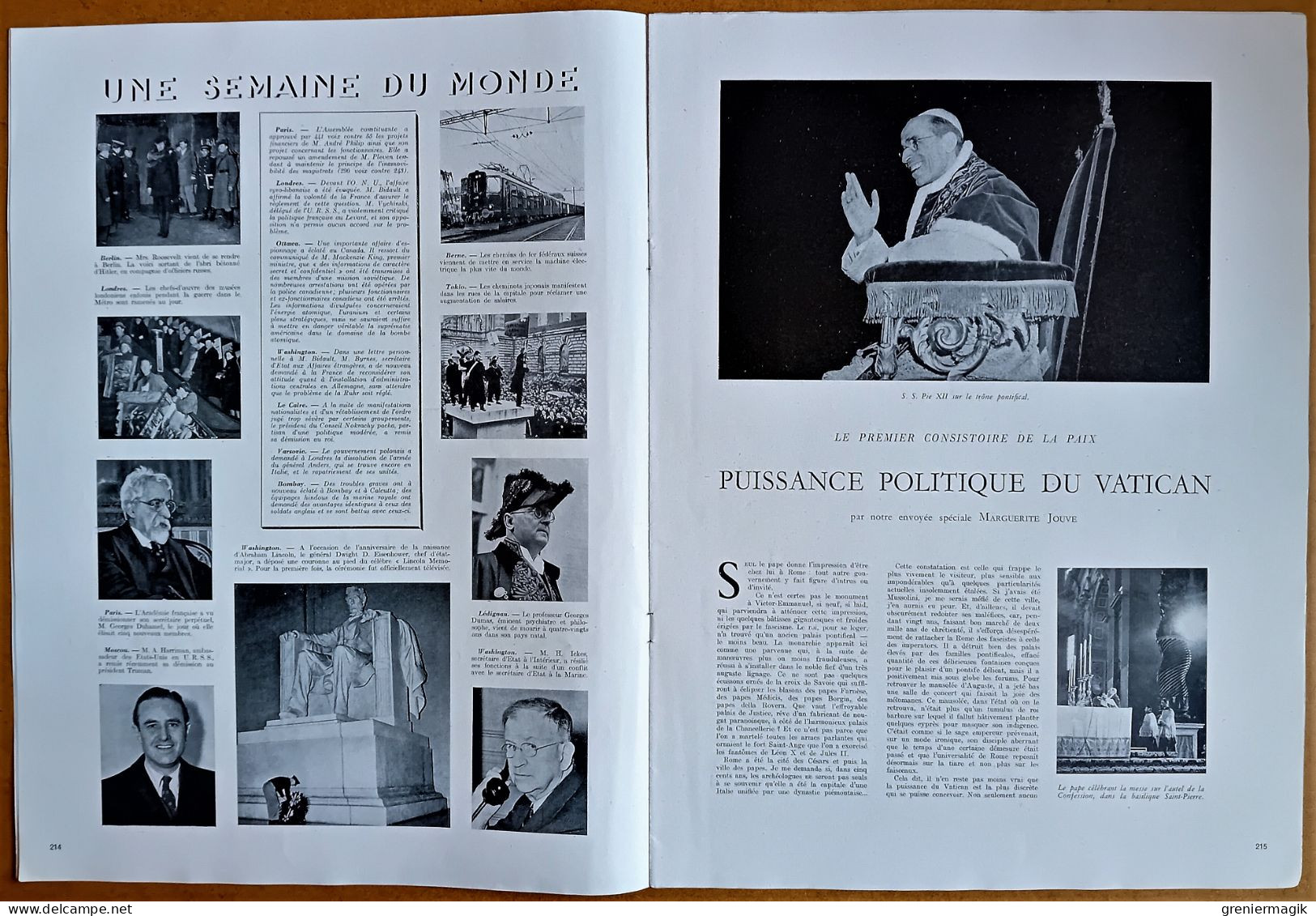 France Illustration N°22 02/03/1946 Vatican/Saint-Malo/Belgique/Route De L'Alaska (Dawson Creek-Fairbanks)/Navigation - Testi Generali