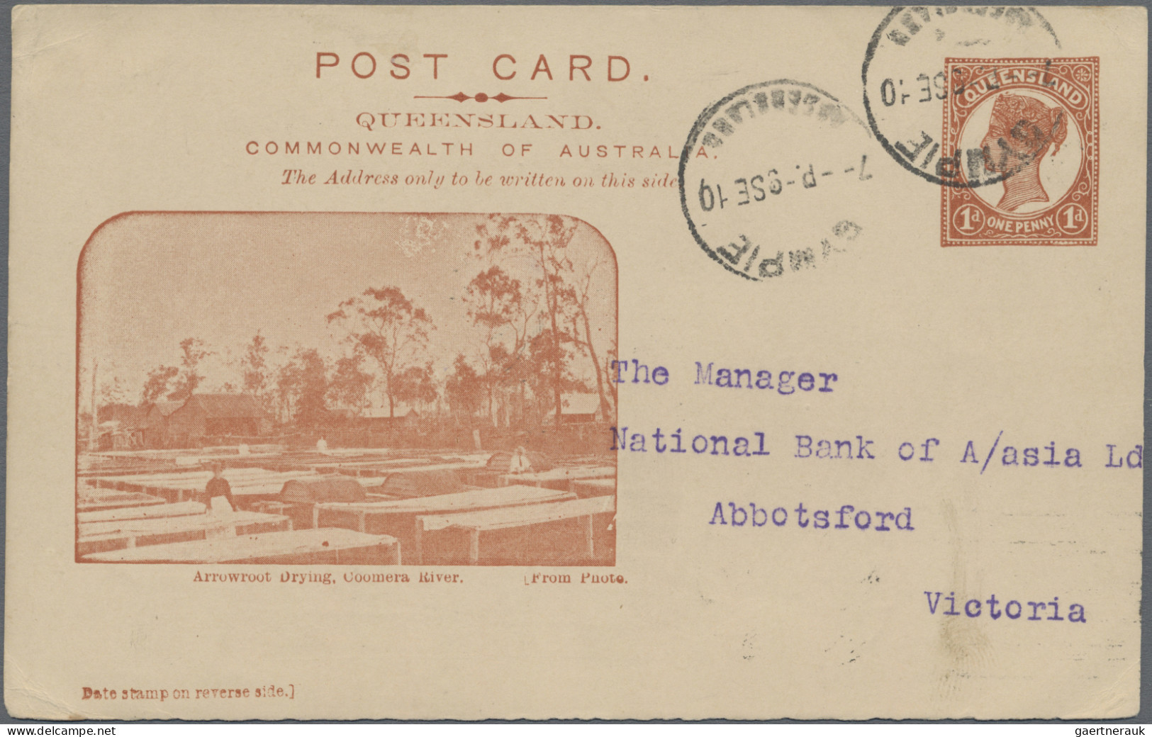 Queensland - postal stationery: 1905, 1d orange brown on cream to buff QV pictor