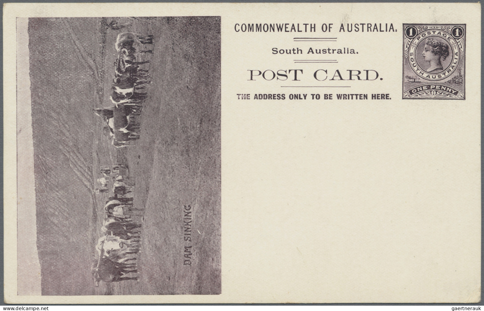 South Australia - Postal Stationery: 1908, Pictorial Stat. Postcards QV 1d. (Ade - Other & Unclassified