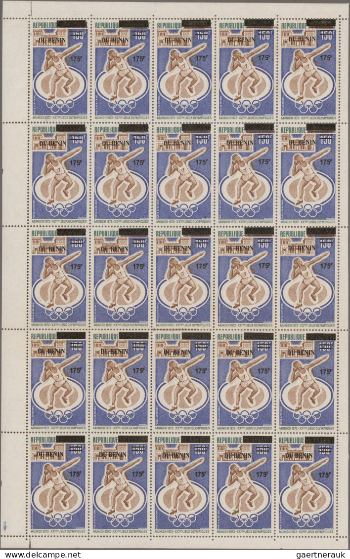 Benin: 2007/2008. Sheet Of 25 Overprint Stamps '175F On 150F' (on Dahomey #486 S - Benin – Dahomey (1960-...)