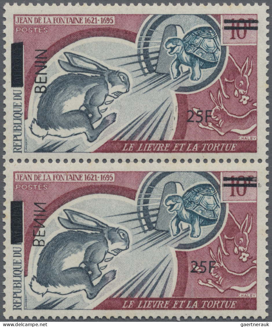 Benin: 2008/2009. Vertical Pair '25F On 10F' (Dahomey #492 Showing 'The Hare And - Benin - Dahomey (1960-...)