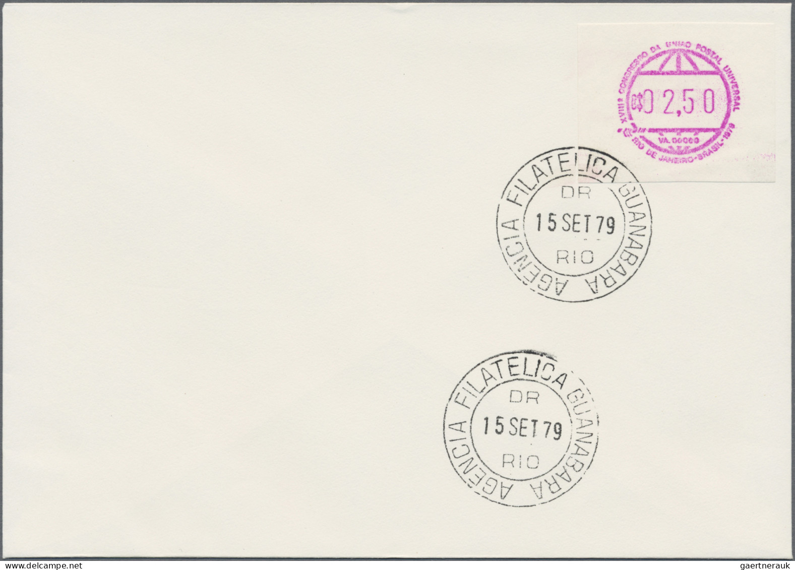 Brazil: 1979, UPU 2.50cr. Lilac On Unaddressed F.d.c. 15.9.79. - Franking Labels