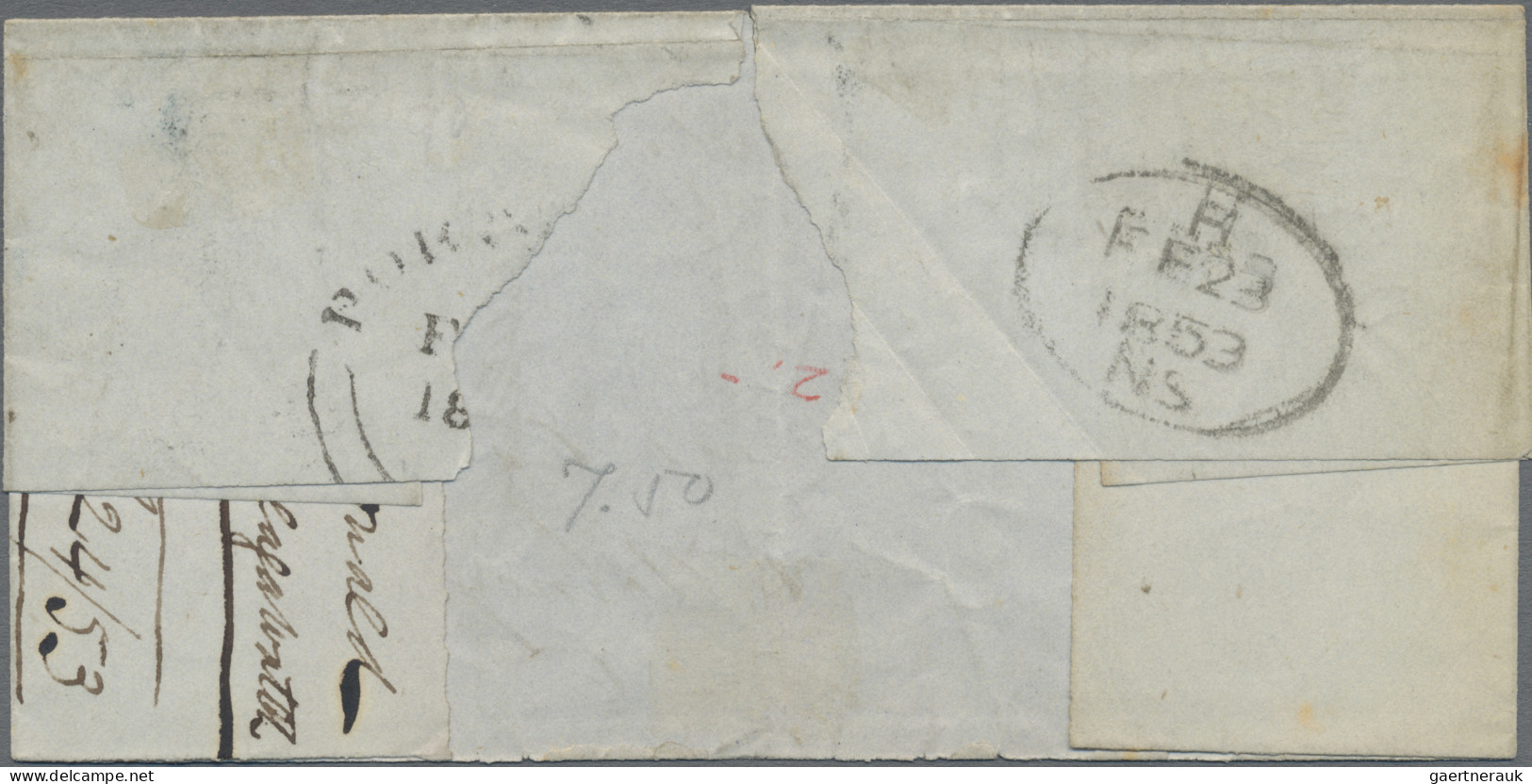 Nova Scotia: 1853, 3d. Deep Blue, Intense Colour And Good Margins All Around, Si - Cartas & Documentos