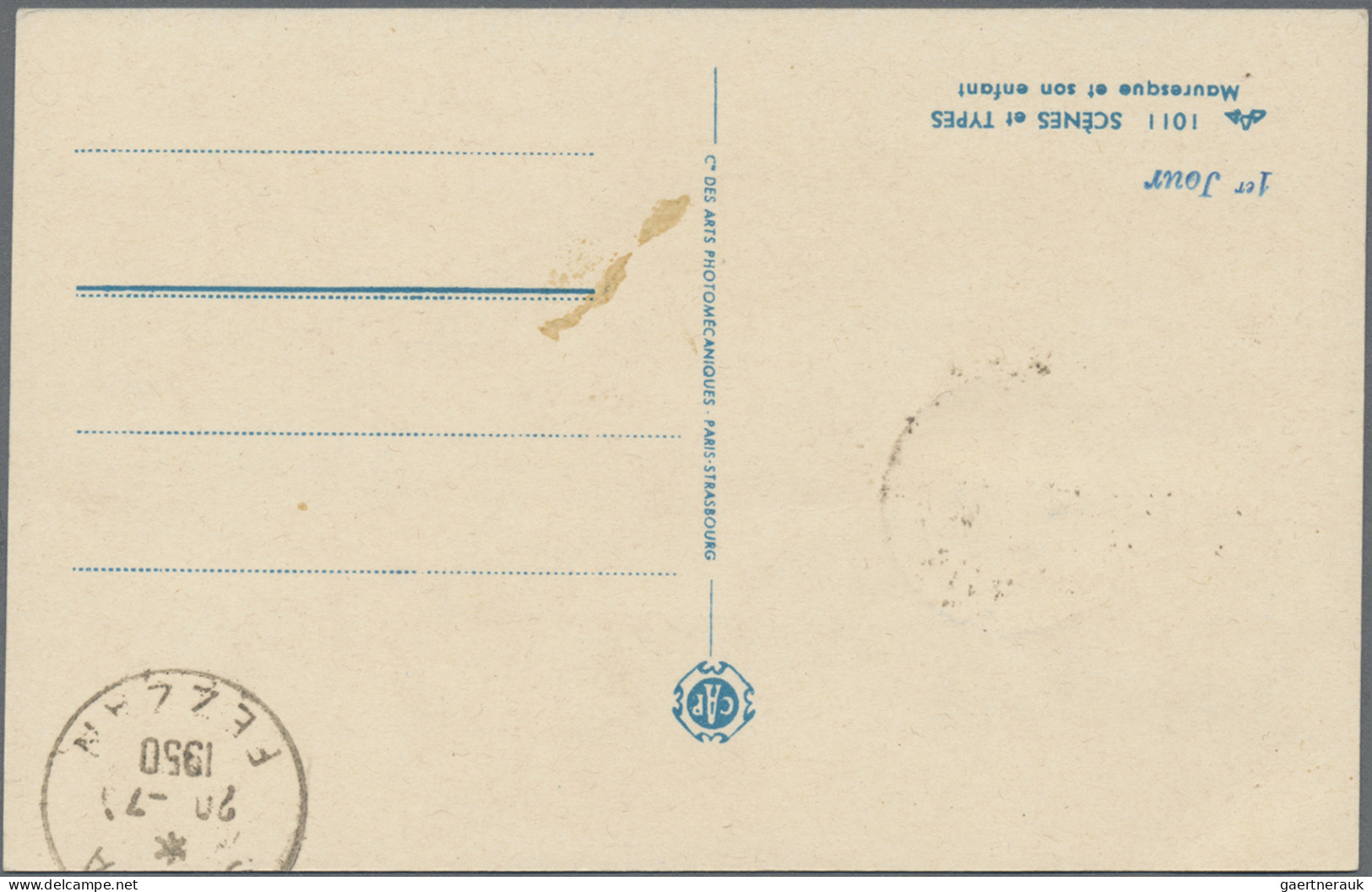 Fezzan: 1950: 25 F + 5 F Blue Tied By First Day Cds "SEBHA 20 7 1950 FEZZAN" To - Briefe U. Dokumente