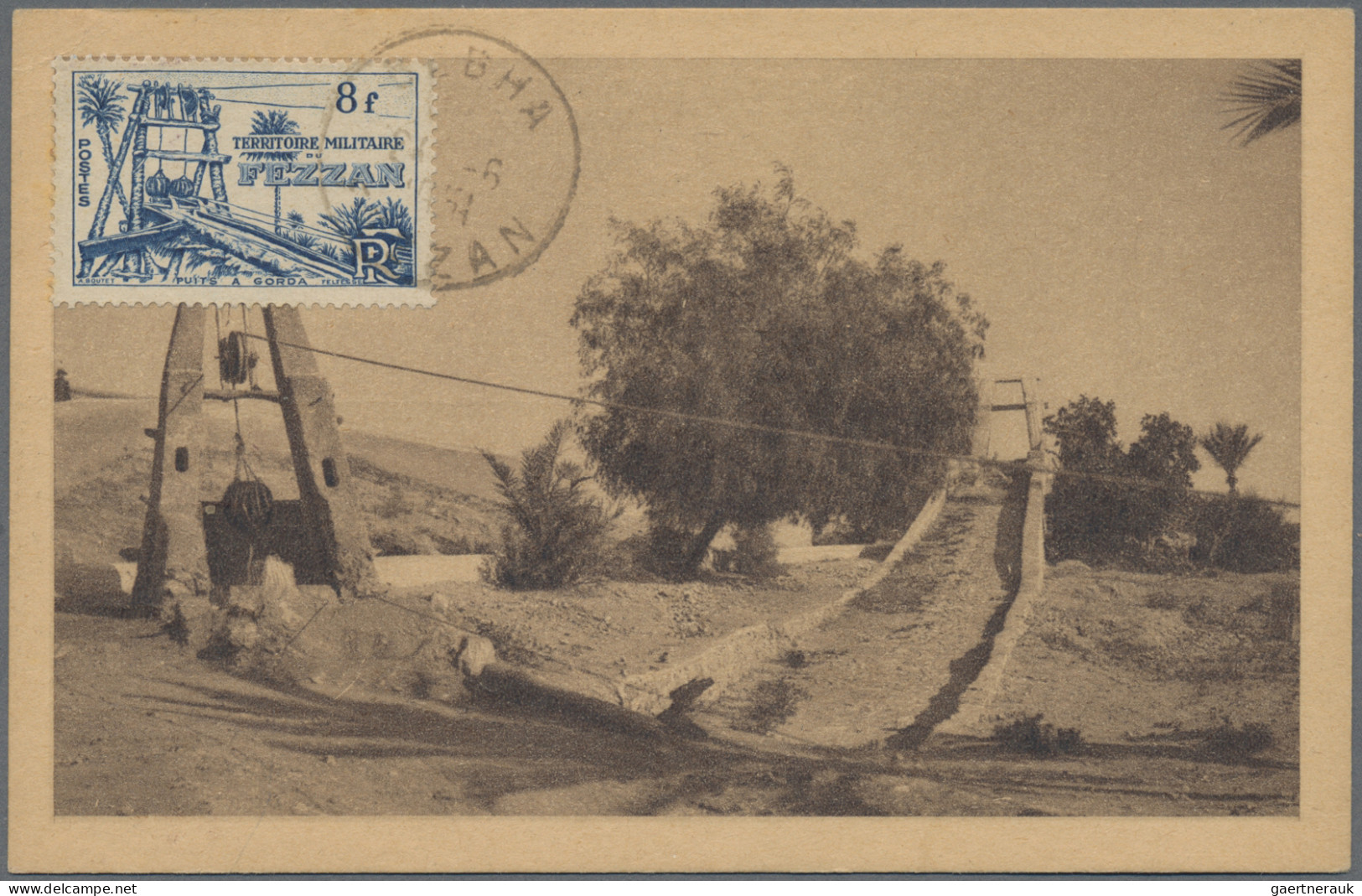 Fezzan: 1950: 25 F + 5 F Blue Tied By First Day Cds "SEBHA 20 7 1950 FEZZAN" To - Storia Postale