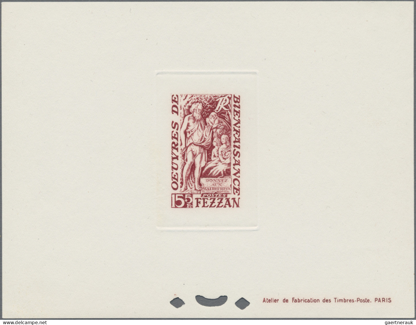 Fezzan: 1950/1951, 15+5 Reddish Brown And 25+5 Blue, Semi Postals "Oeuvres De Be - Storia Postale