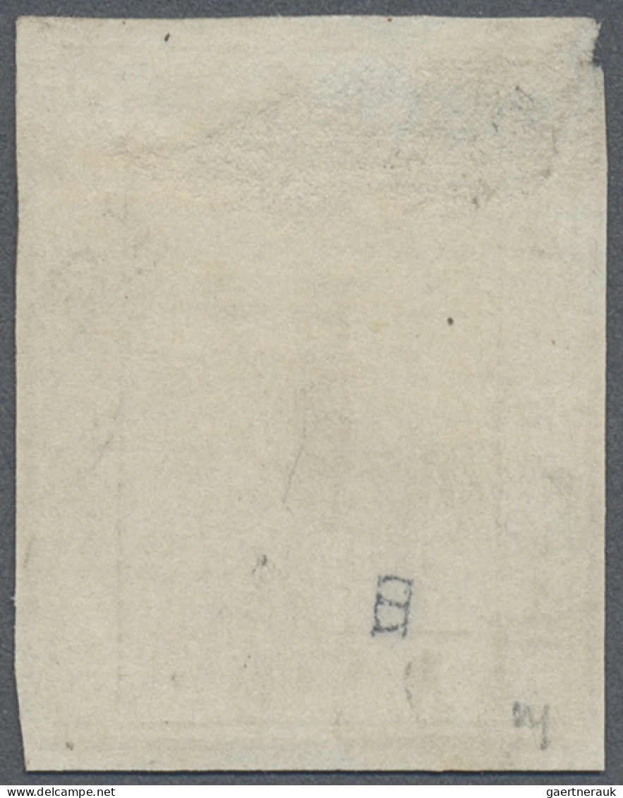 Hawaii: 1864 1c. Black On Laid Paper, Unused Without Gum, With A Light Thin Othe - Hawaii