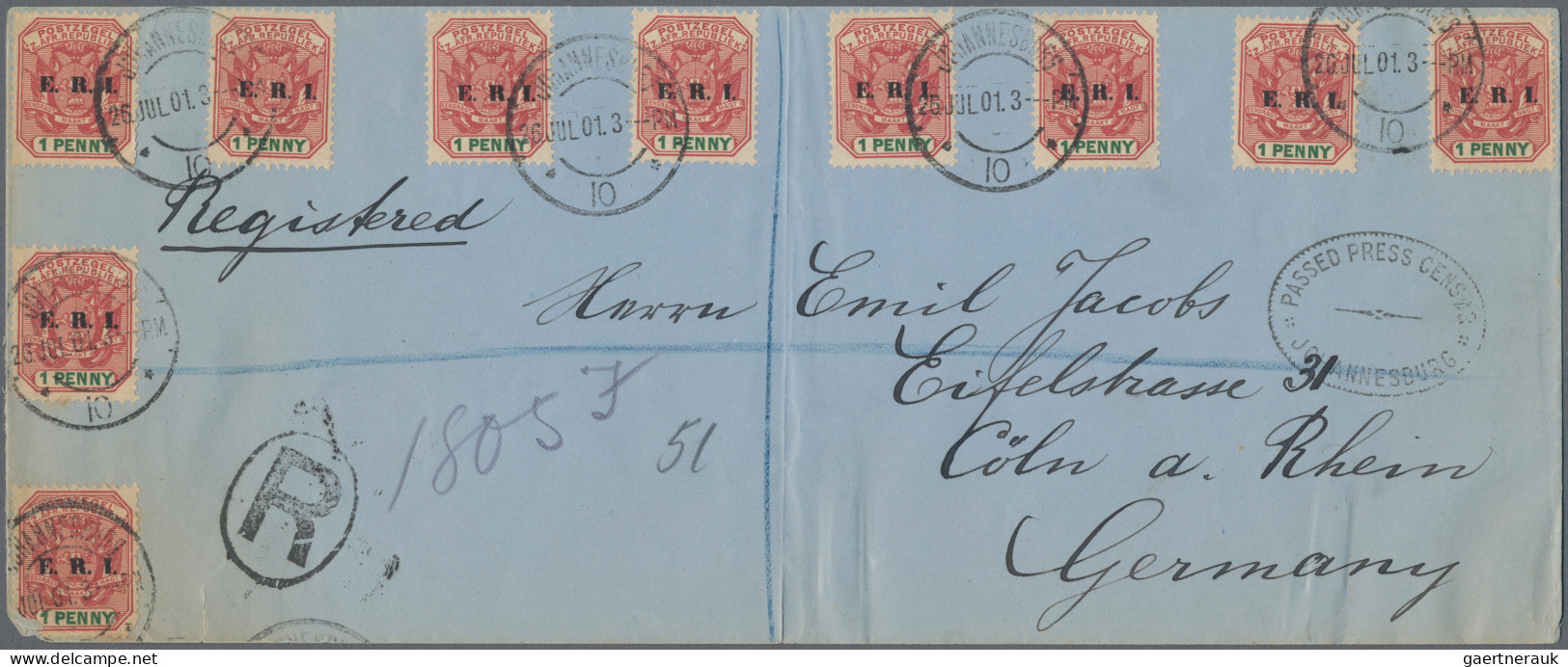 Transvaal - Postal Stationery: 1901/02 Postal Stationery Registered Env. 4d. Opt - Transvaal (1870-1909)