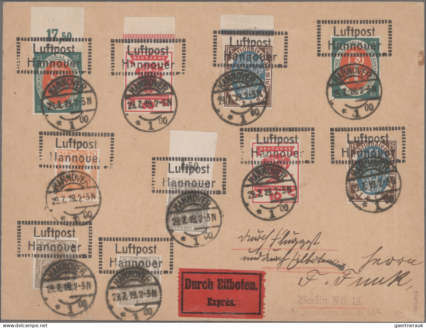 Air Mail - Germany: 1919/1921, Luftpostaufgabestempel "LUFTPOST/GELSENKIRCHEN" ( - Luft- Und Zeppelinpost