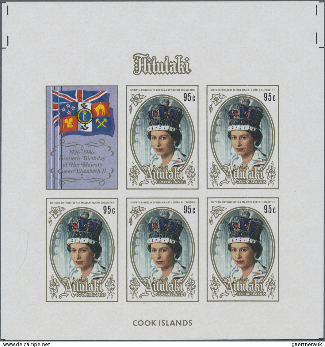 Thematics: Royalty, Nobility: 1986, AITUTAKI: 60th Birthday Of QEII 95c. Imperfo - Königshäuser, Adel