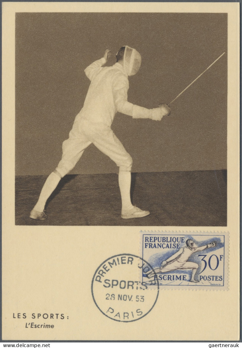 Thematics: Olympic Games: 1953, France. Olympic Winners / Sports On 6 Maximum Ca - Otros & Sin Clasificación