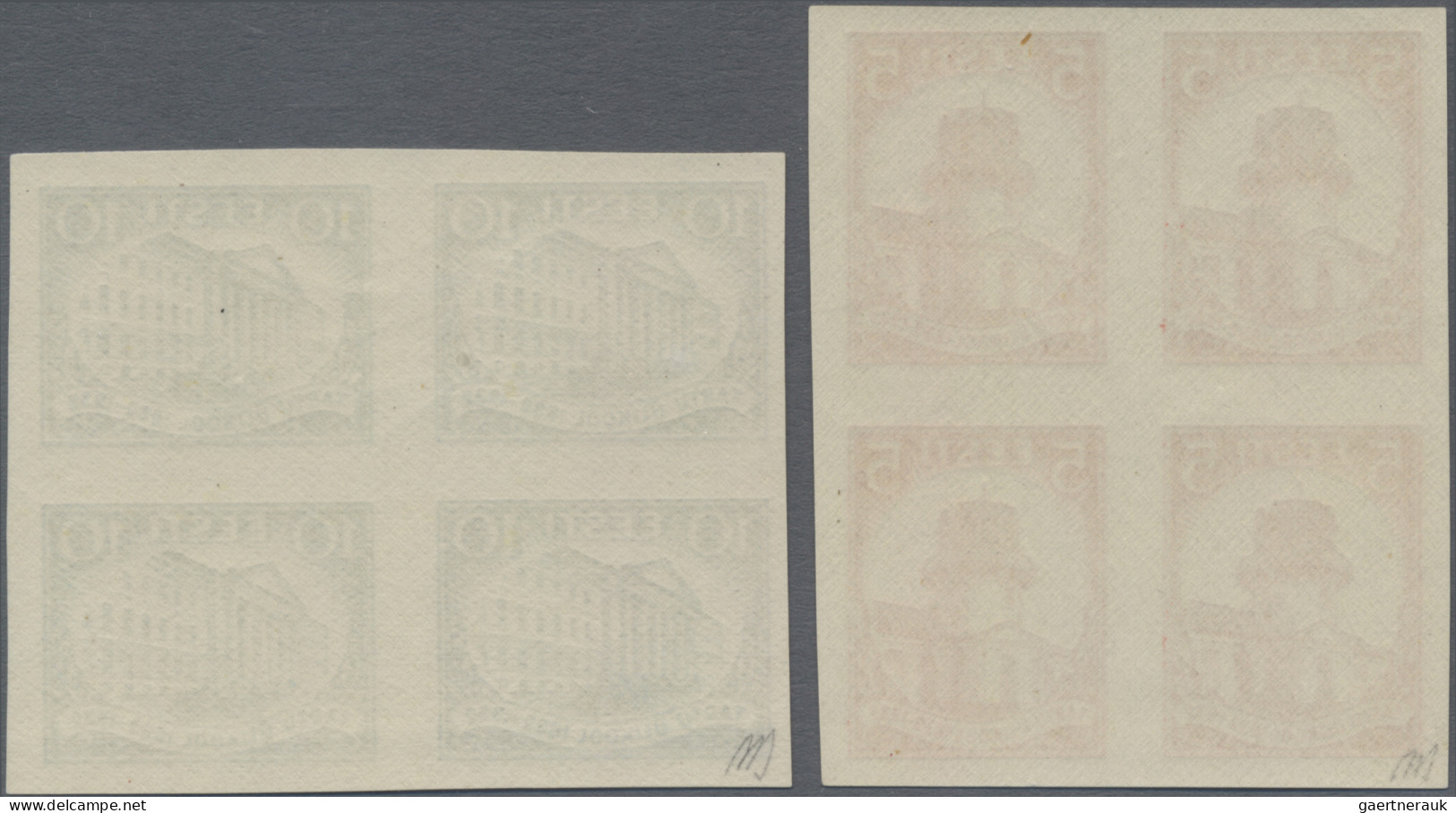 Estonia: 1932, Tartu University, 5s. And 10s., Two Imperforate Proof Blocks Of F - Estland