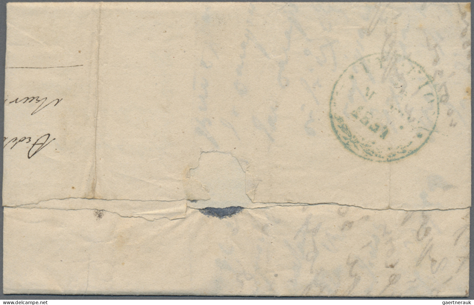 Greece -  Pre Adhesives  / Stampless Covers: 1857, Entire Letter Bearing Blue St - ...-1861 Vorphilatelie