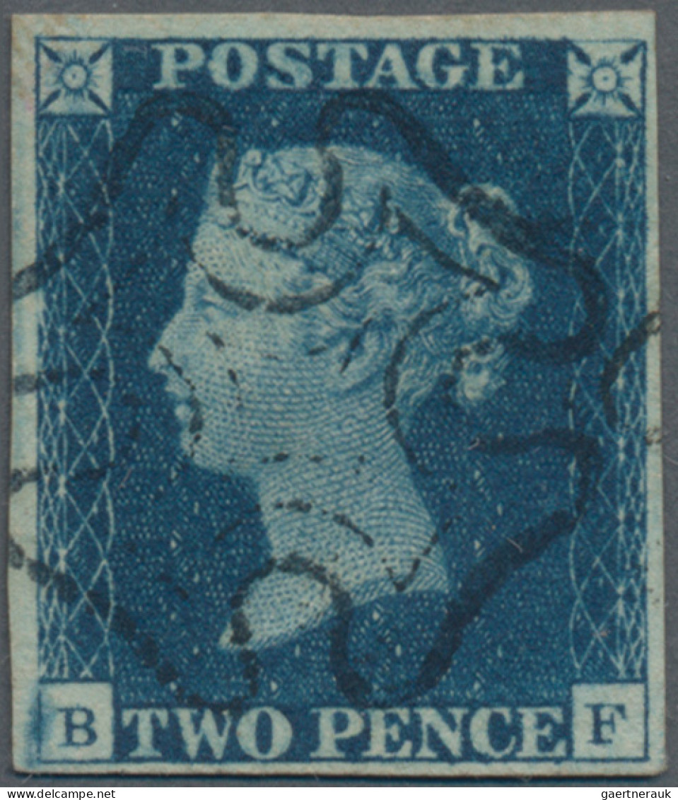 Great Britain: 1840, 2 D Deep Blue, Letered BF, Platte 2, Canncellef By Neat Bla - Gebraucht