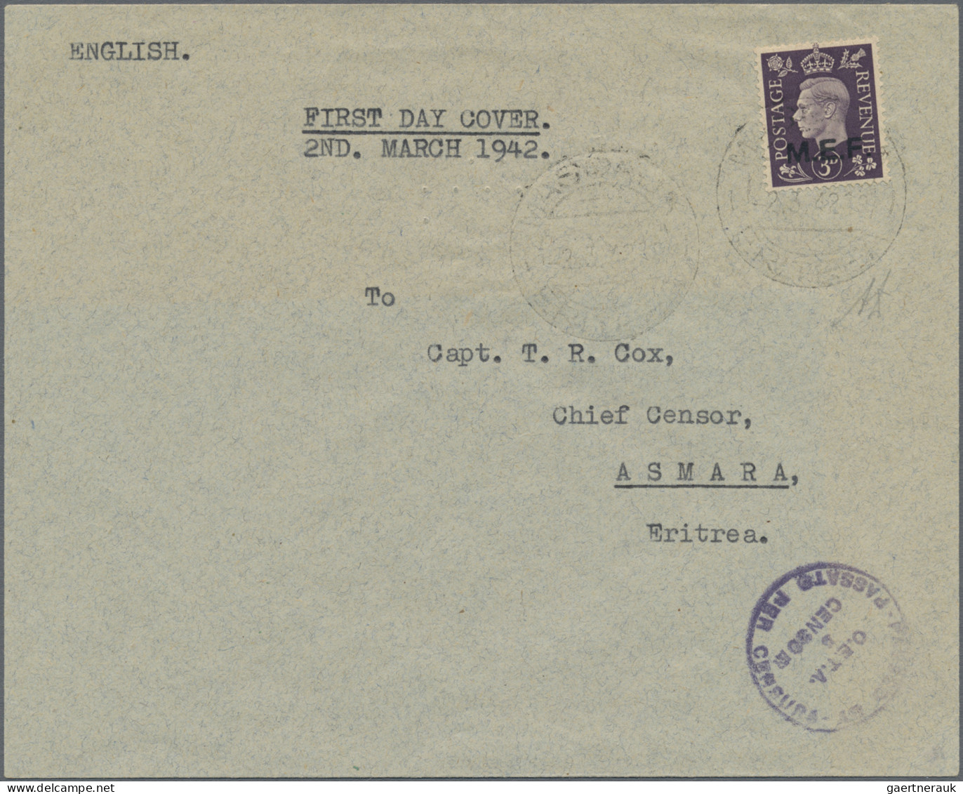 British Military Post  In WWII: 1942, Middle East Forces - NAIROBI OVERPRINT 1 D - Other