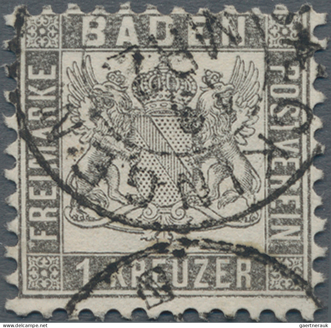 Baden - Marken Und Briefe: 1864, 1 Kr Grauschwarz In Tadelloser Erhaltung Unsd Z - Sonstige & Ohne Zuordnung