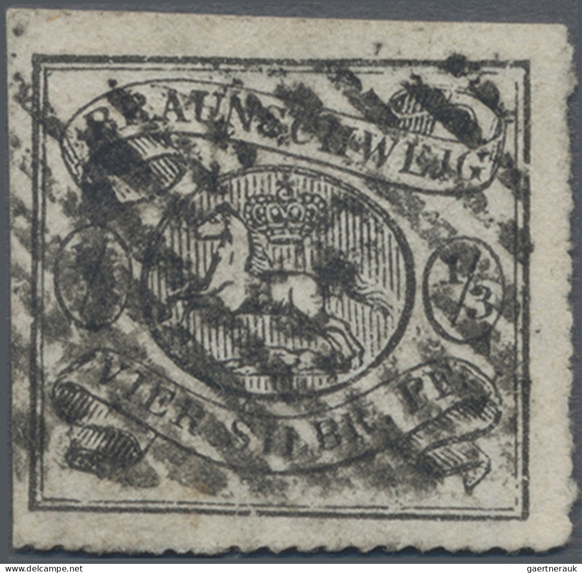 Braunschweig - Marken Und Briefe: 1864, 1/3 Sgr "Wappen" Mit Bogenförmigem Durch - Brunswick