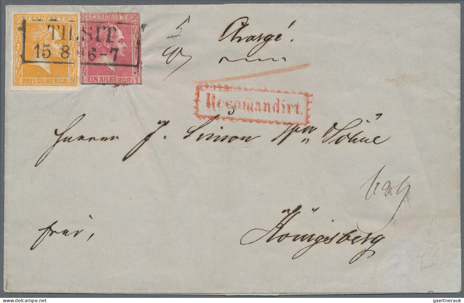 Preußen - Marken Und Briefe: 1858, 1 Sgr. Rosa (aus Zwei Teilen Zusammengefügt) - Sonstige & Ohne Zuordnung