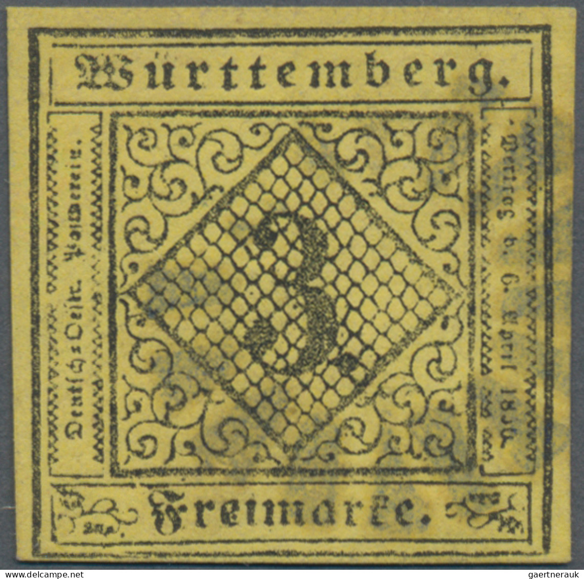 Württemberg - Stumme Stempel: 1851, CRAILSHEIM, Der Stumme Mühlradstempel Als Kl - Other & Unclassified