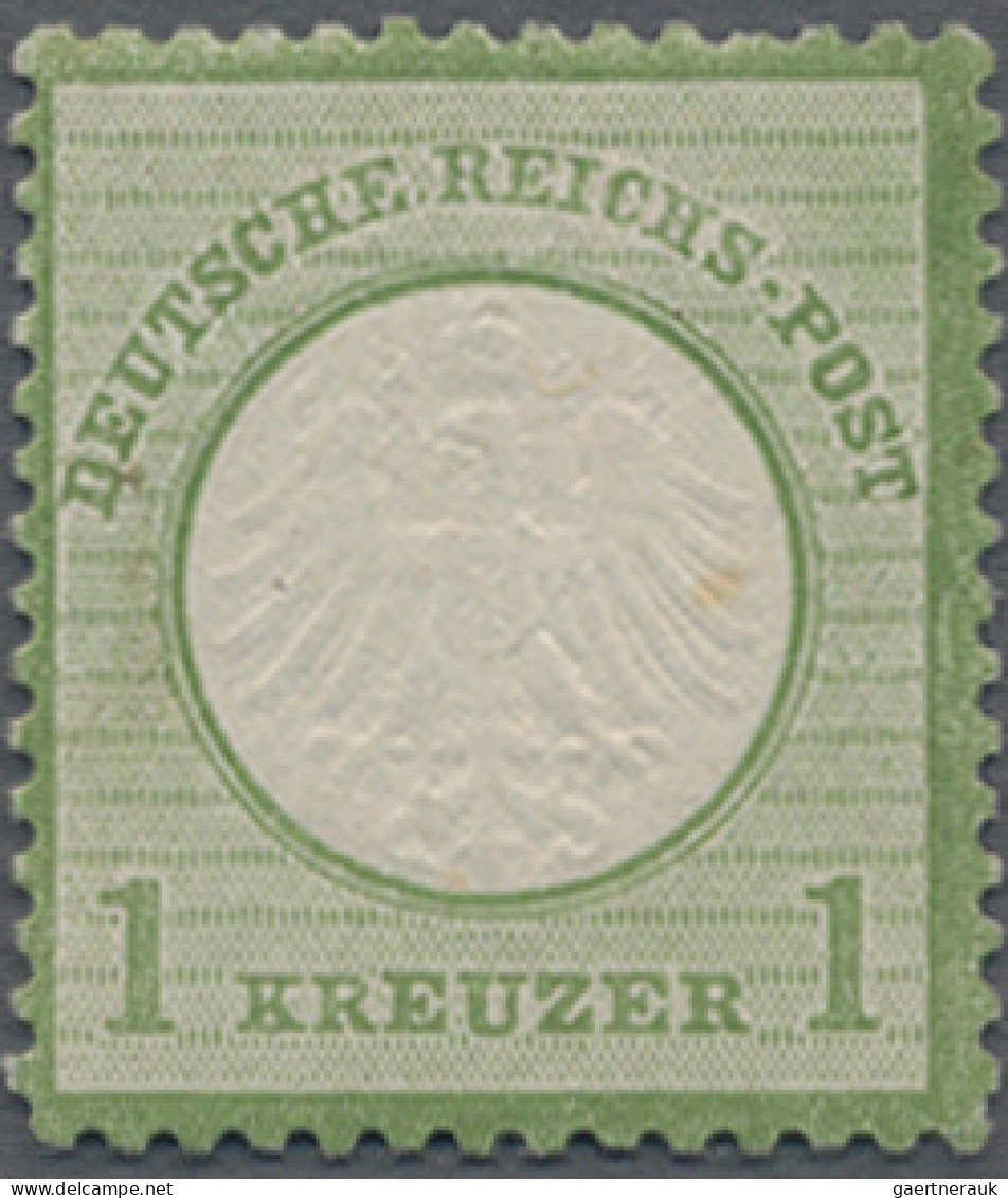 Deutsches Reich - Brustschild: 1872 Kleiner Schild 1 Kreuzer Grün, POSTFRISCH Mi - Nuevos