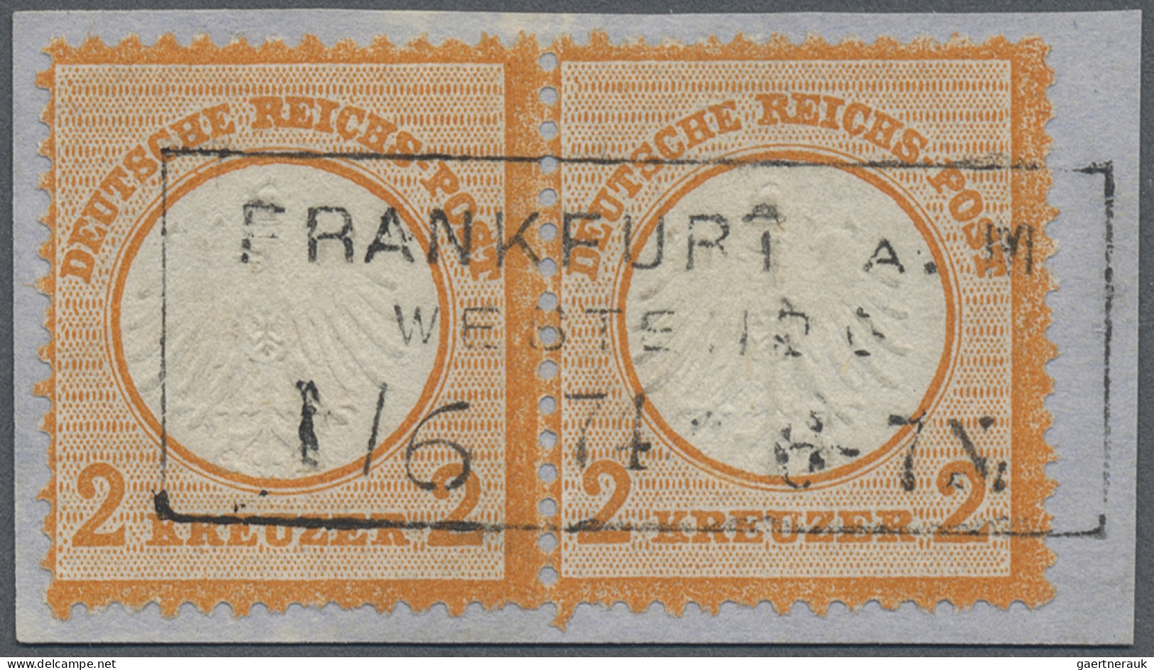 Deutsches Reich - Brustschild: 1872 'Kleiner Schild' 2 Kr. Orange Im Waag. Paar - Sonstige & Ohne Zuordnung