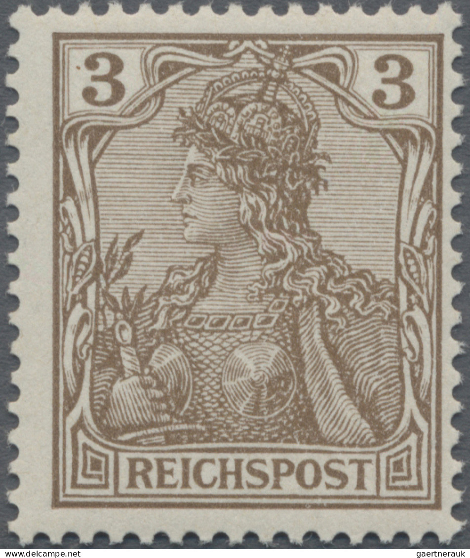 Deutsches Reich - Germania: 1900, 3 Pf Germania Reichspost Dunkelorangebraun, Po - Neufs