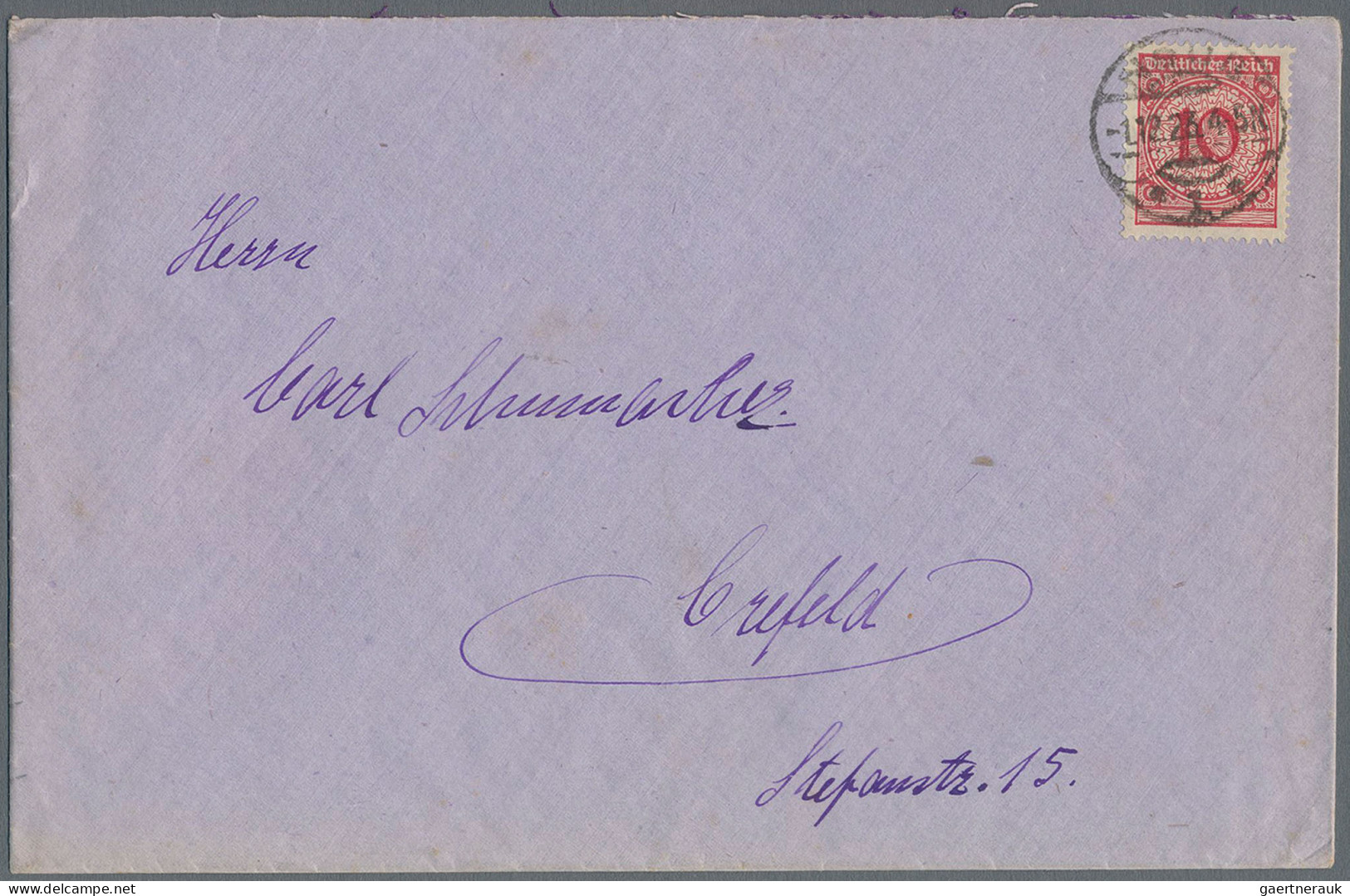 Deutsches Reich - Weimar: 1923, Rentenpfennig 10 Pfg. Rot Als Portogerechte Einz - Sonstige & Ohne Zuordnung