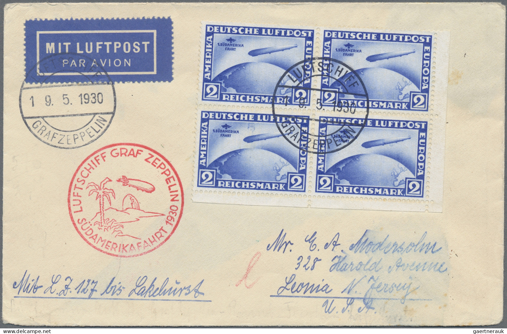 Deutsches Reich - Weimar: 1930, Zeppelinmarke '1. Südamerikafahrt' Zu 2 M. Im Un - Storia Postale