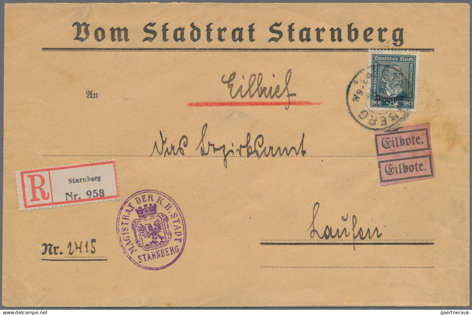 Deutsches Reich - Dienstmarken: 1925, Dienstmarke 80 Pf. Heinrich Von Stephan Ei - Dienstmarken