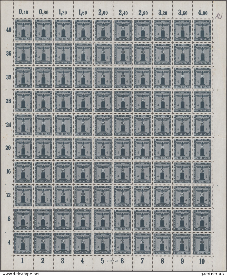 Deutsches Reich - Dienstmarken: 1942, 4 Pf Schwarzgrünlichblau Ohne Wz Im Postfr - Dienstmarken