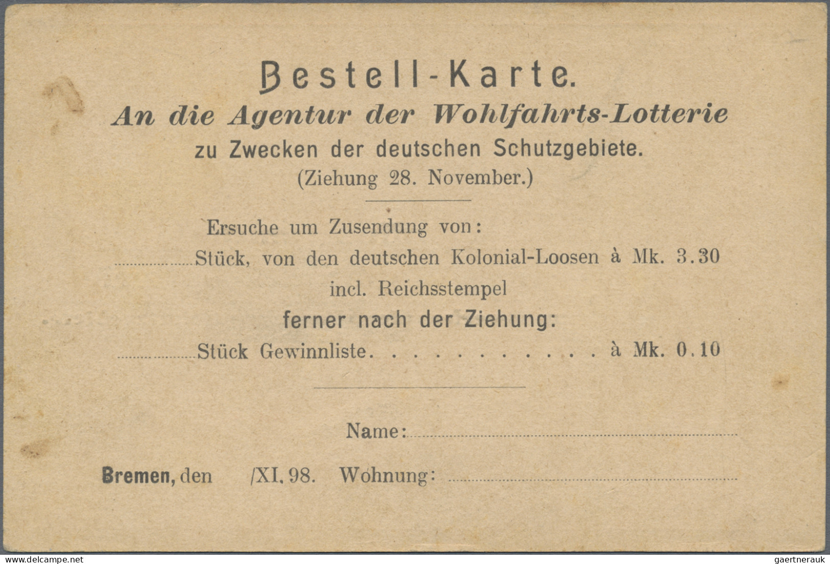 Deutsches Reich - Privatpost (Stadtpost): BREMEN: 1890/1900, 3 Pf Rot, 2 GA-Kart - Private & Local Mails