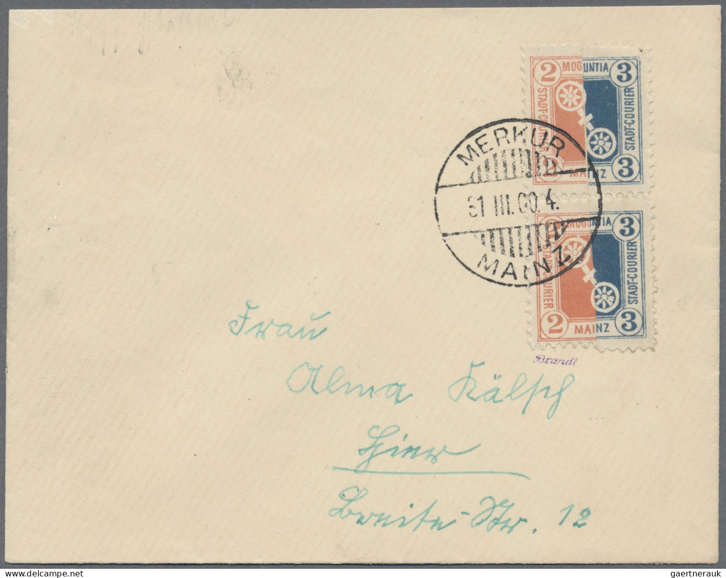 Deutsches Reich - Privatpost (Stadtpost): MAINZ/Privat-Brief-Beförderung, 1900, - Private & Local Mails