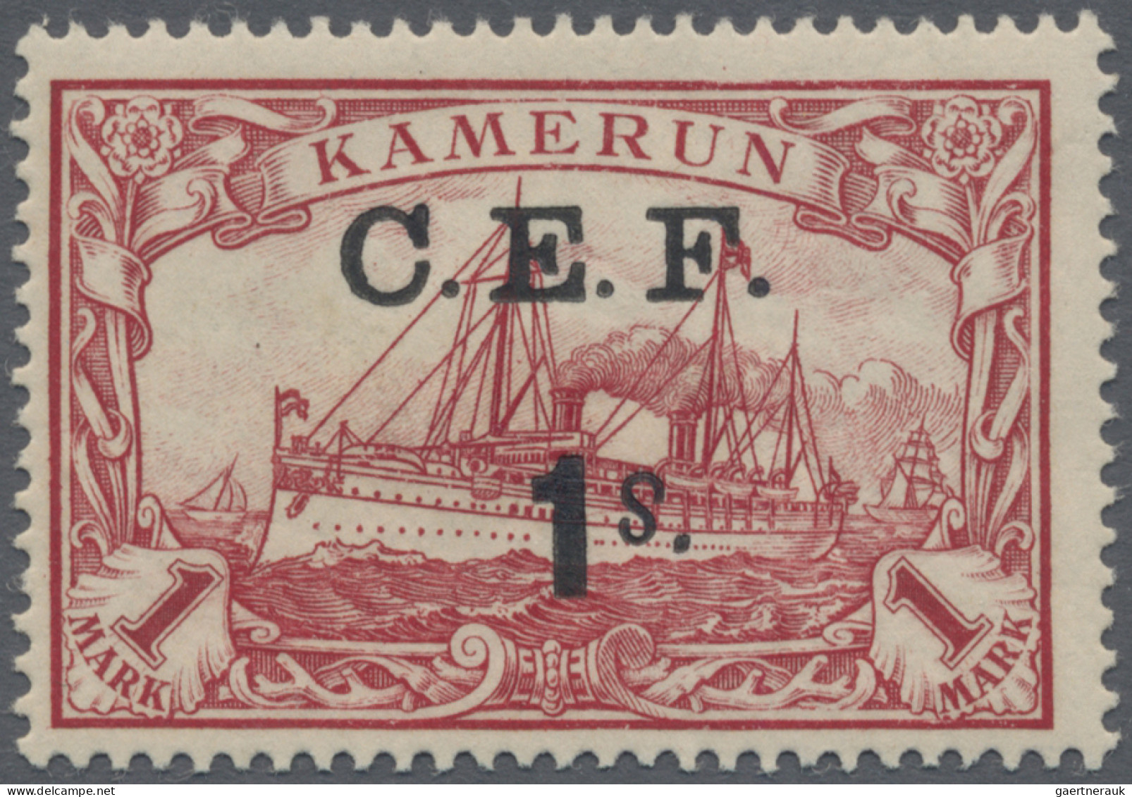 Deutsche Kolonien - Kamerun - Britische Besetzung: 1915, 1 S Auf 1 M Dunkelrot M - Cameroun