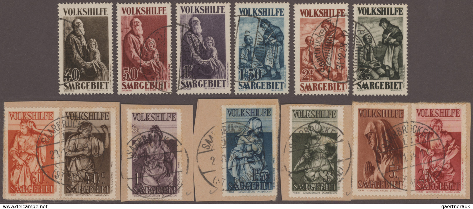 Deutsche Abstimmungsgebiete: Saargebiet: 1928 - 1934, Volkshilfe 40 C. Bis 3 Fr. - Used Stamps