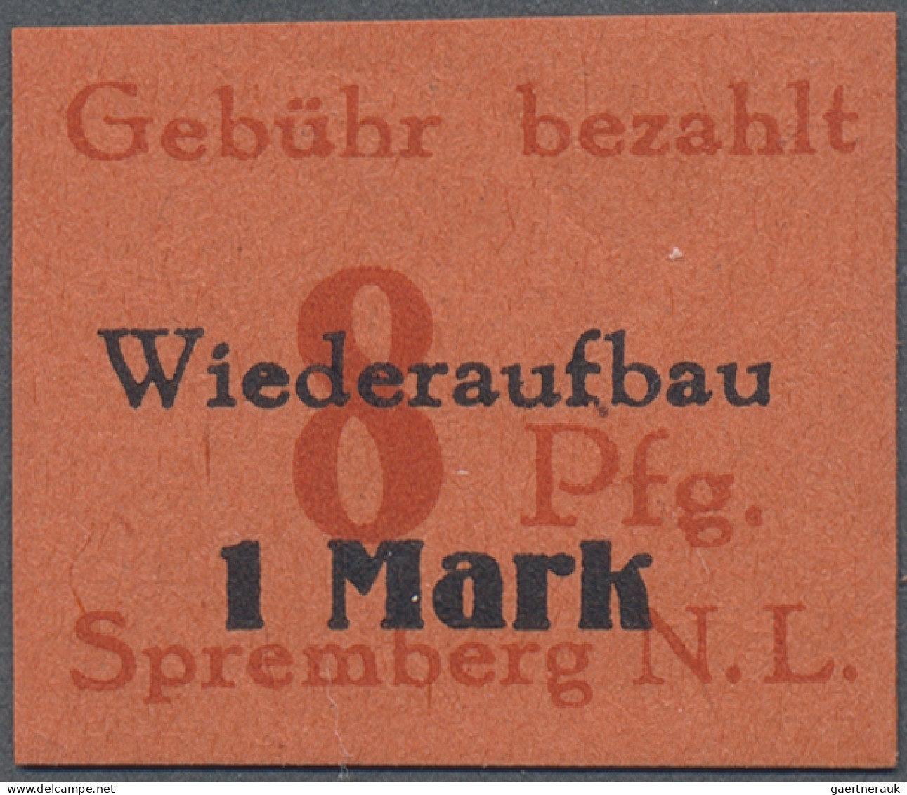 Deutsche Lokalausgaben Ab 1945: SPREMBERG 1946: 8 Pfg. + 1 M. Rot Auf Ziegelrote - Sonstige & Ohne Zuordnung