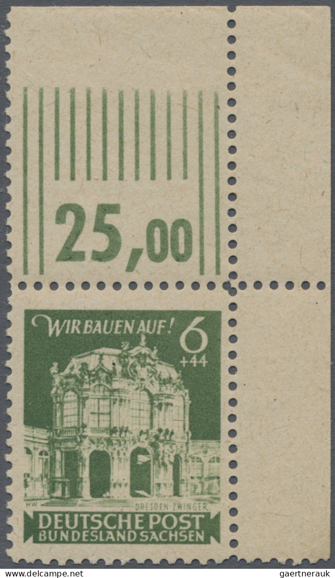 Sowjetische Zone - Ost-Sachsen: 1946, Wiederaufbau Dresdner Zwinger 6+44 Pf Aus - Otros & Sin Clasificación