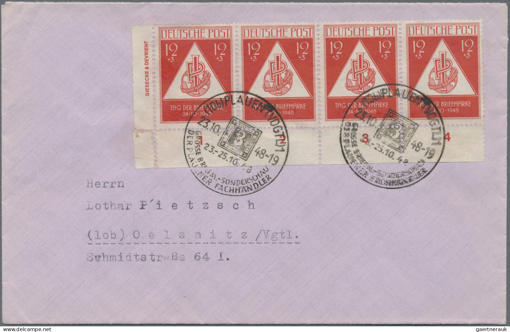 Sowjetische Zone - Allgemeine Ausgaben: 1948, Tag Der Briefmarke, 12 + 3 Pf, Vie - Sonstige & Ohne Zuordnung