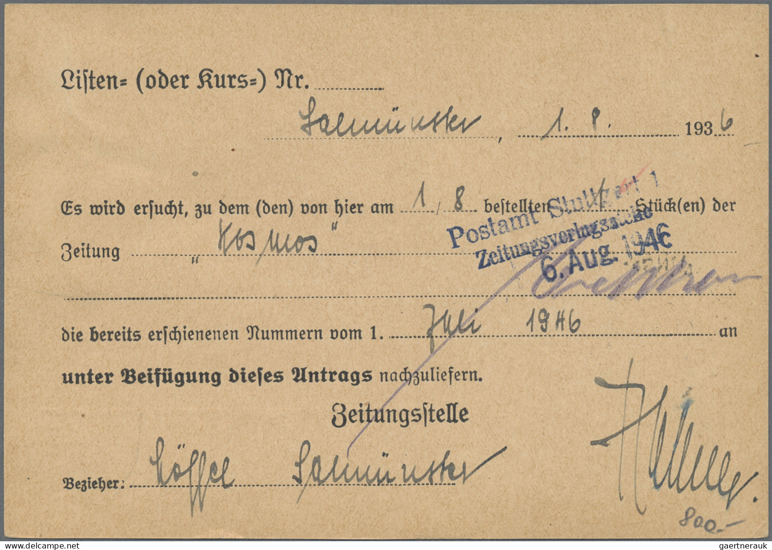 Bizone: 1946, 2x 10 Pf. AM-Post Dt. Druck ( 1 Ku.Zahn) Als Seltene MeF Auf Zeitu - Otros & Sin Clasificación