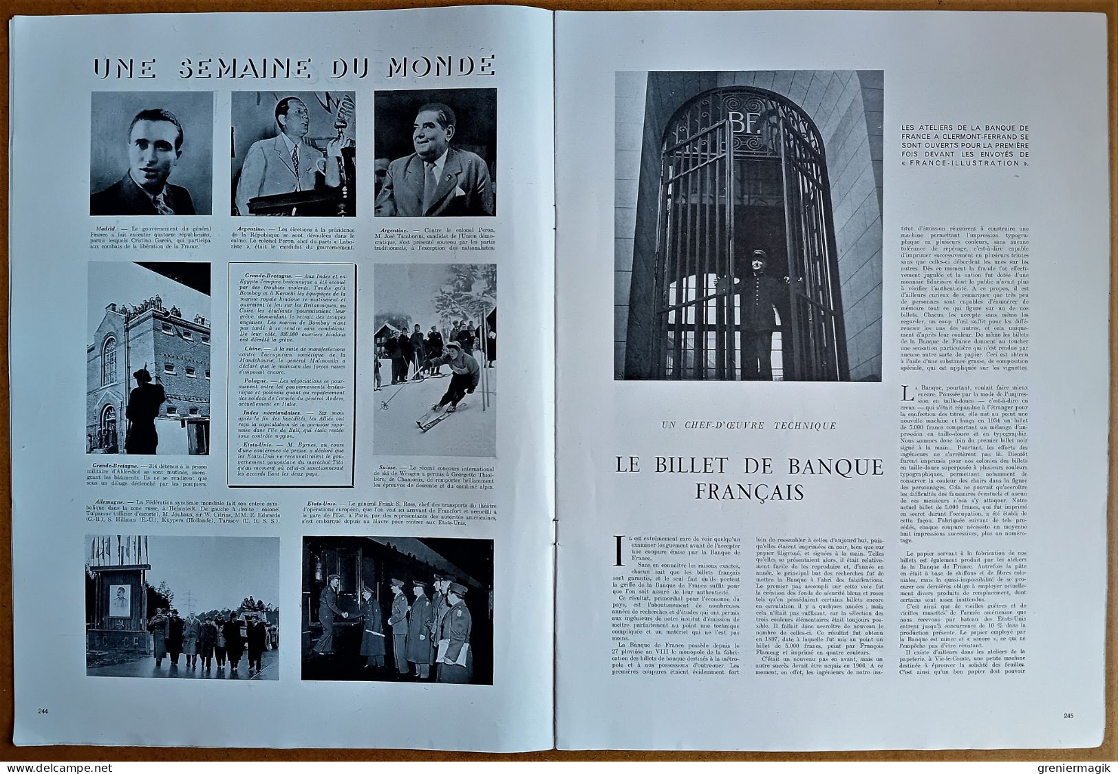 France Illustration N°23 09/03/1946 Tchang Kaï-Chek à Changaï/Fin Du Fascisme En Italie/Ambassade URSS/Suisse/Egypte - Testi Generali