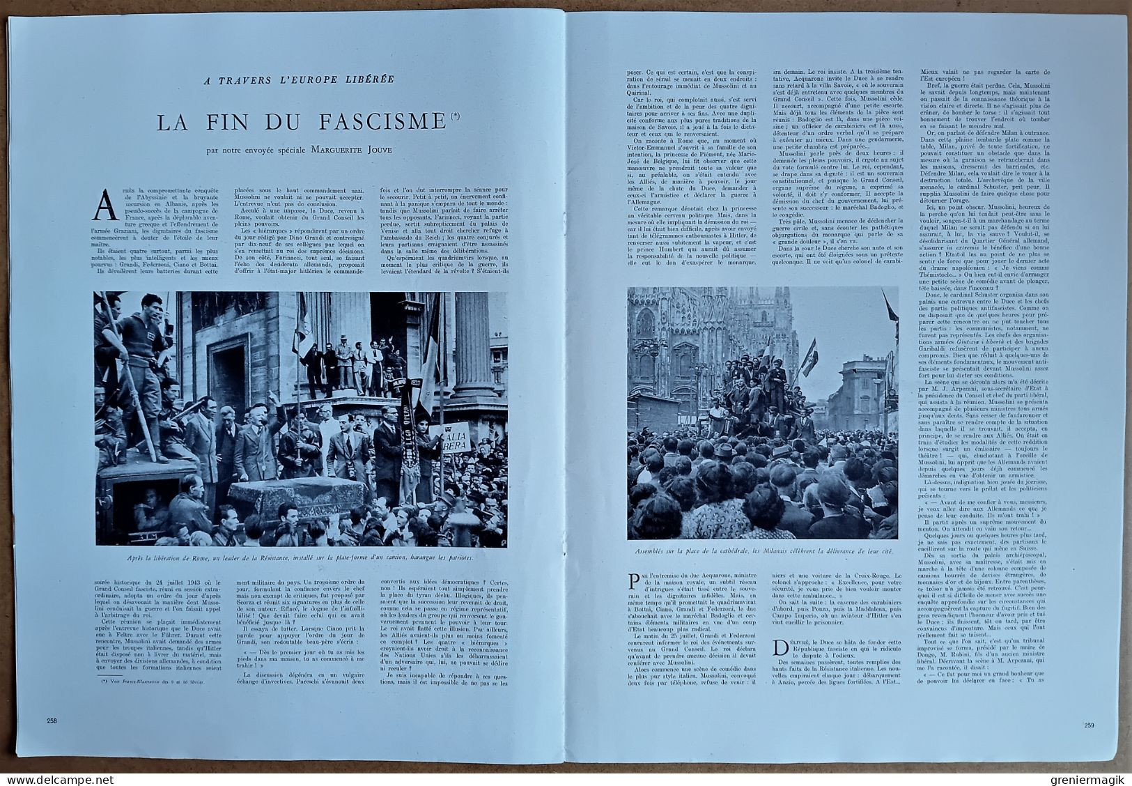 France Illustration N°23 09/03/1946 Tchang Kaï-Chek à Changaï/Fin du fascisme en Italie/Ambassade URSS/Suisse/Egypte