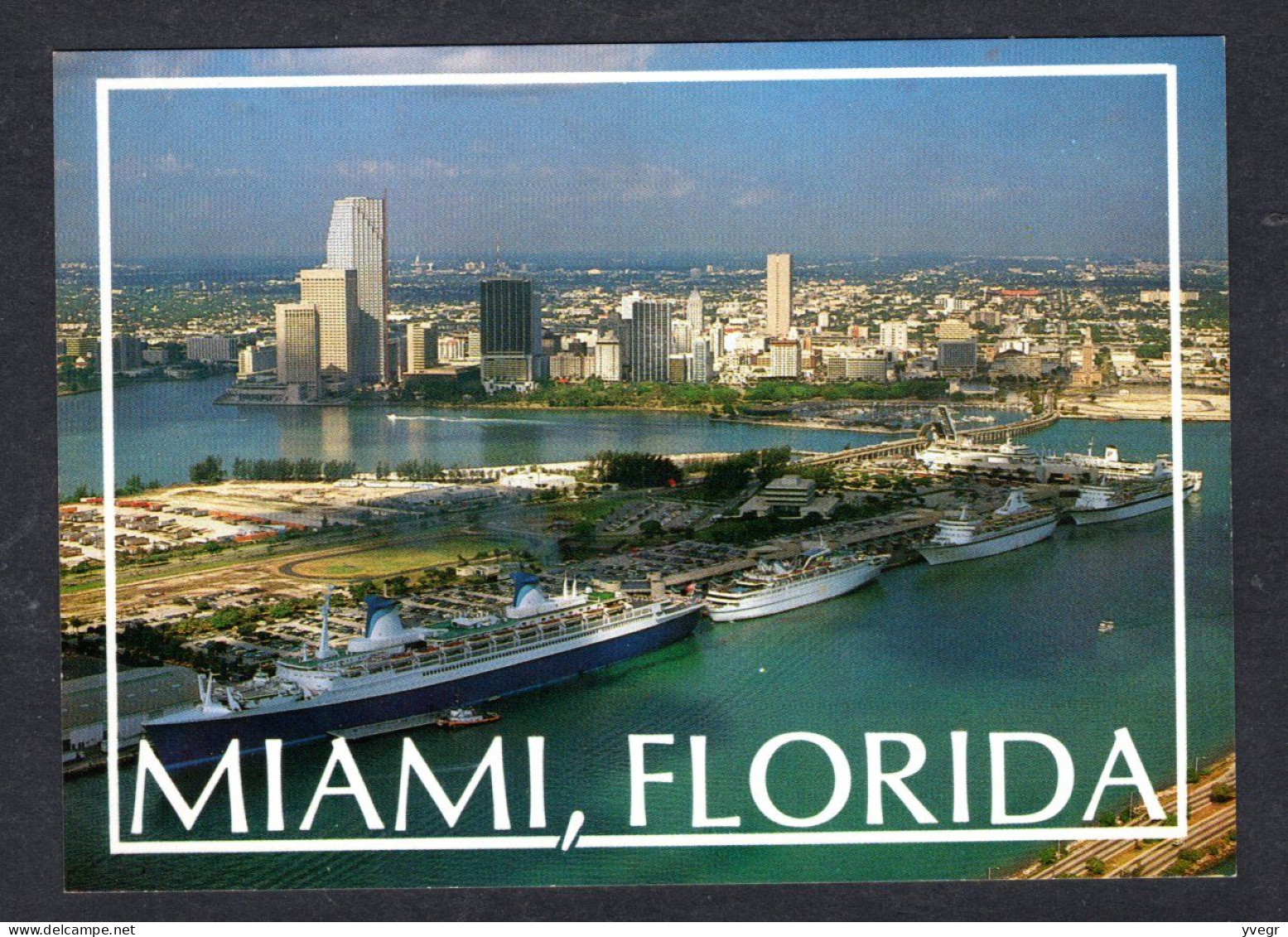 Etats Unis - MIAMI - Aerial View Of Miami, The Gateway To The America's Wits The Dodge Island Seaport In The Foreground - Miami