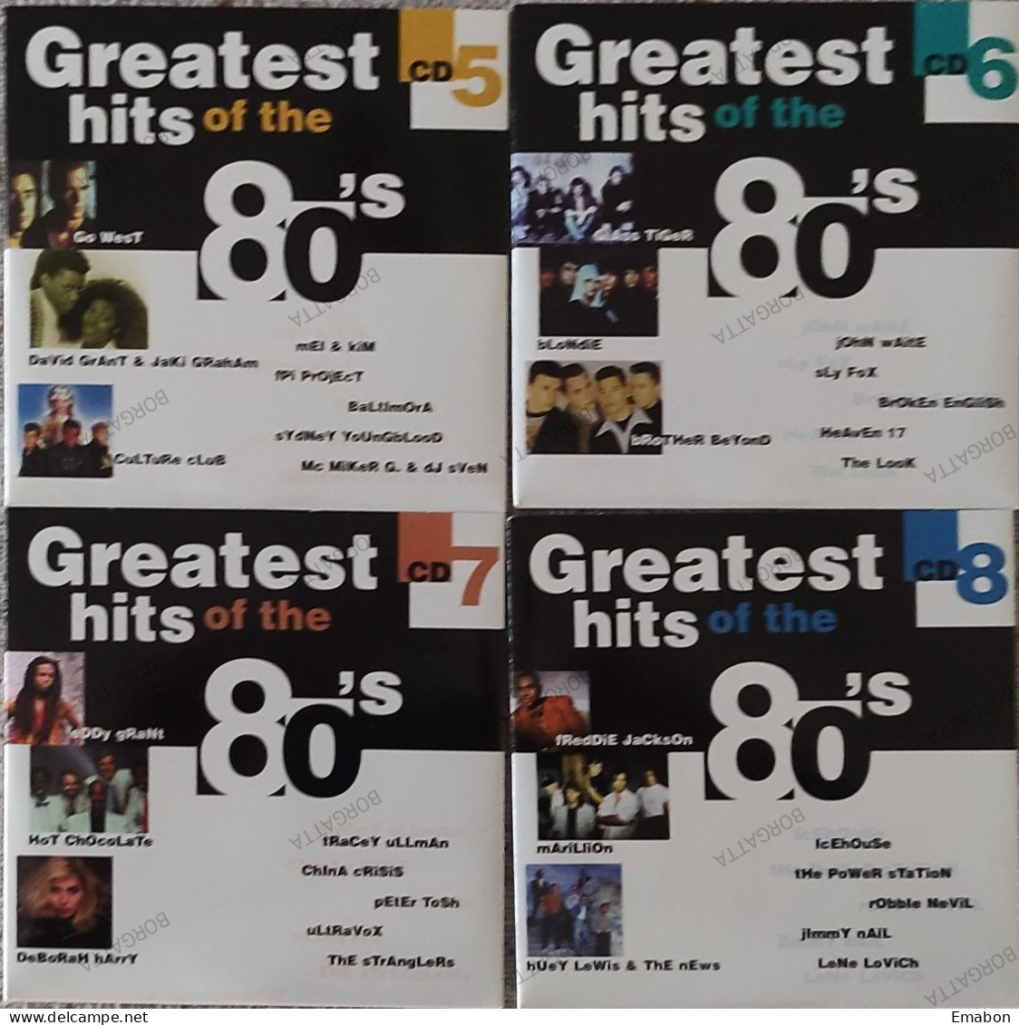 BORGATTA - HITS -  8 Cd GREATEST HITS OF THE 80'S  -   - EMI RECORDS 1998 - USATO In Buono Stato - Collector's Editions