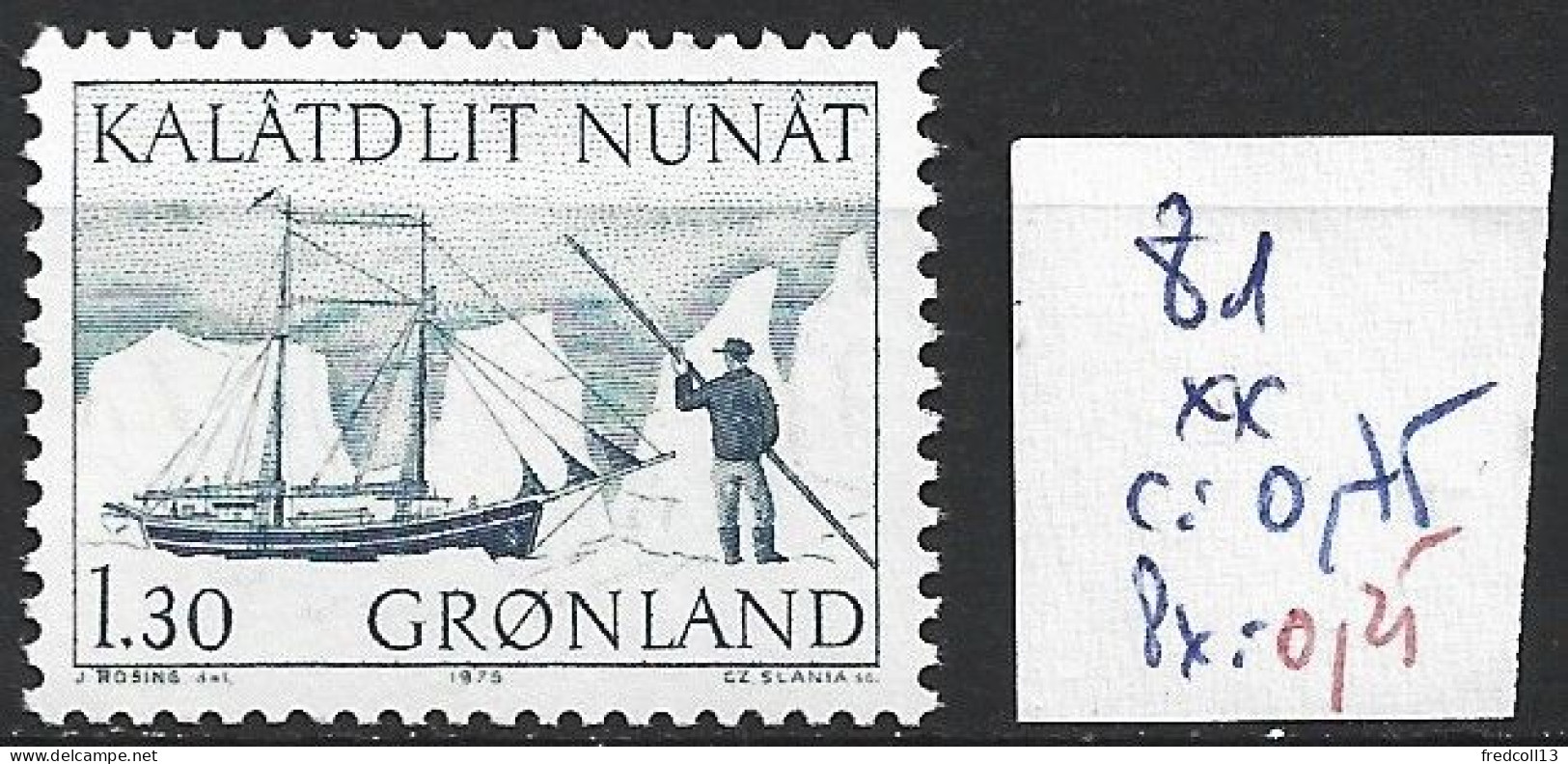 GROENLAND 81 ** Côte 0.75 € - Nuovi