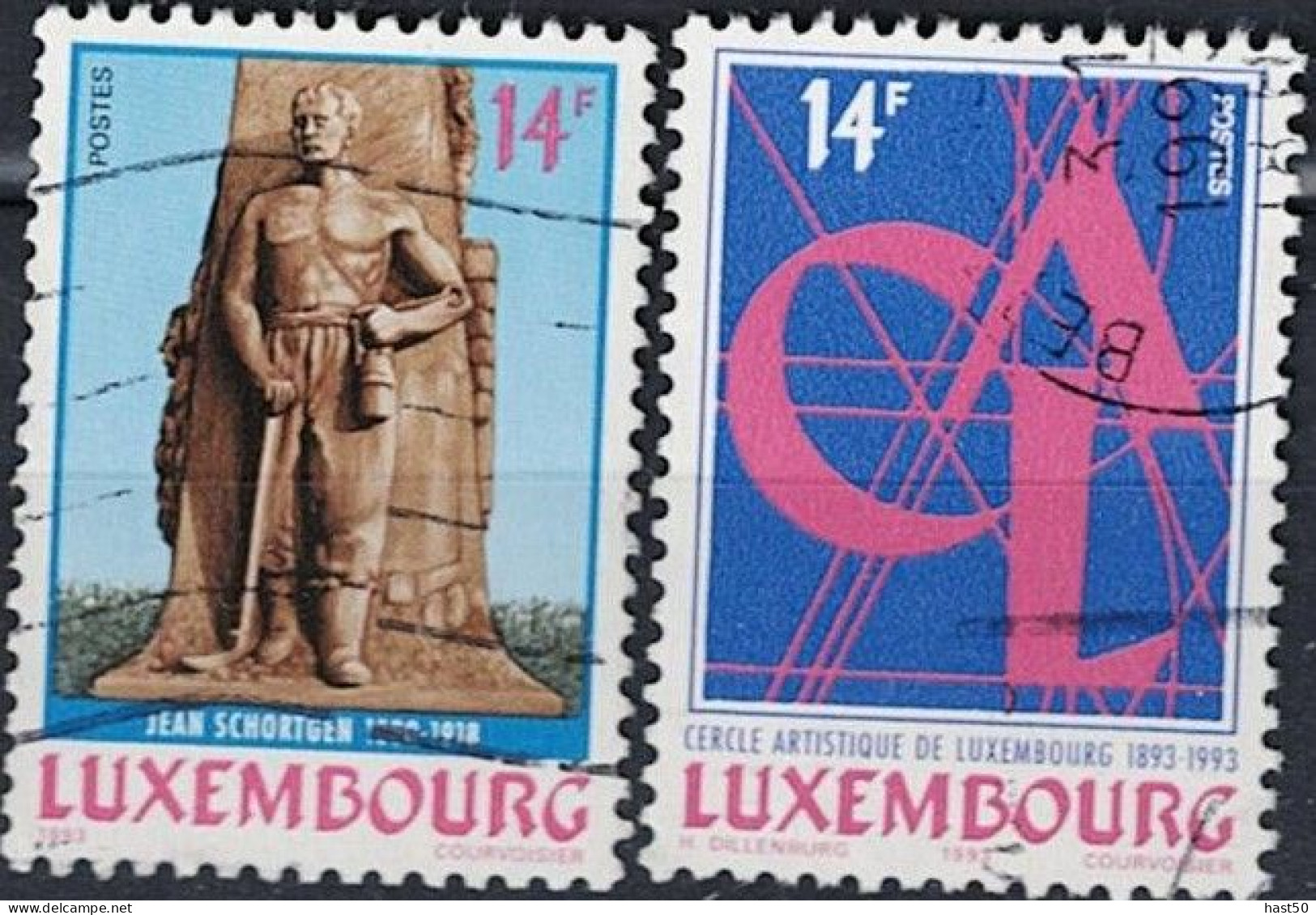 Luxemburg - Jahresereignisse (MiNr: 1327/8) 1993 - Gest Used Obl - Oblitérés